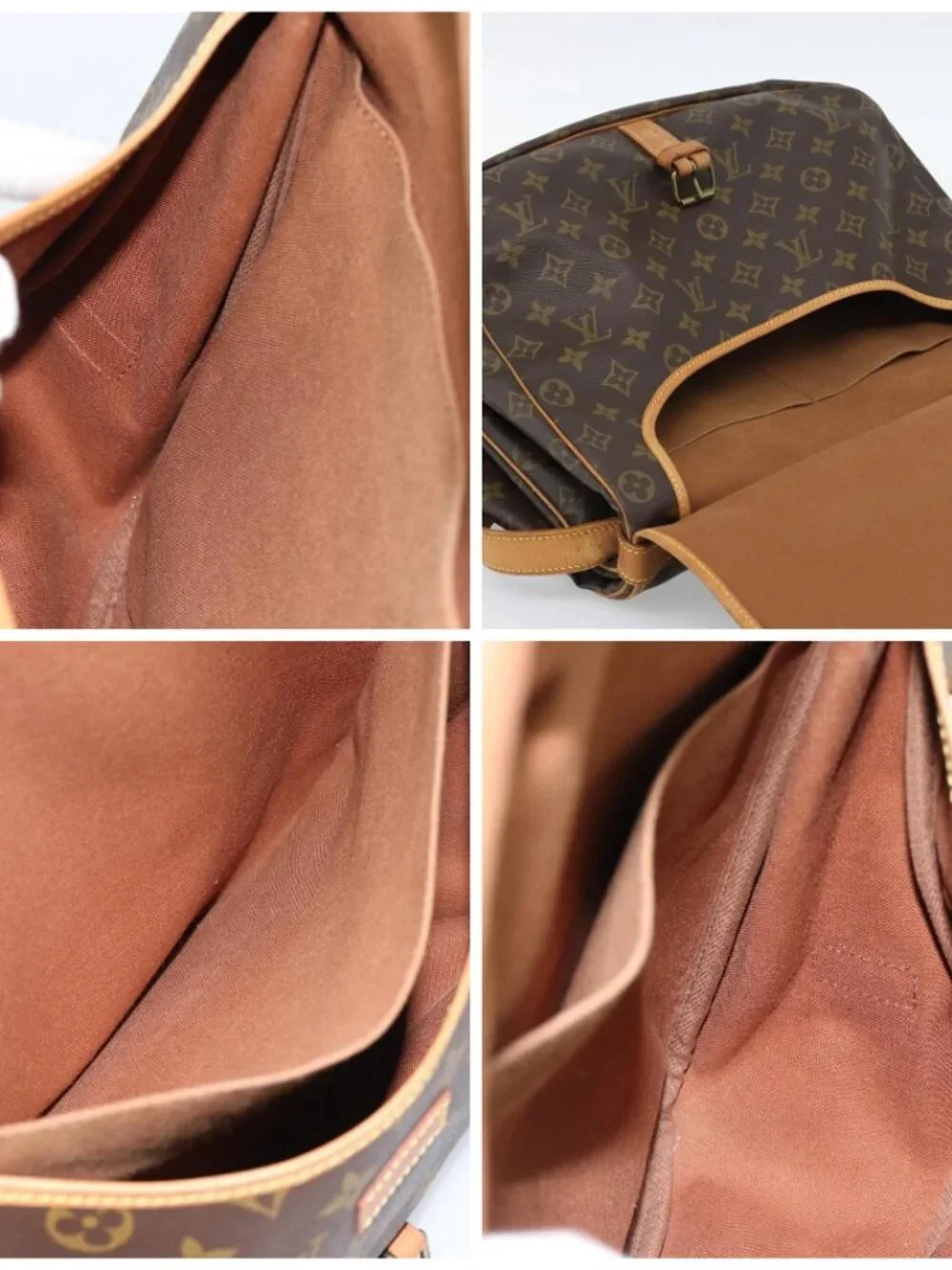 LOUIS VUITTON Monogram Saumur 35 Shoulder Bag M42254 LV Auth ka4885